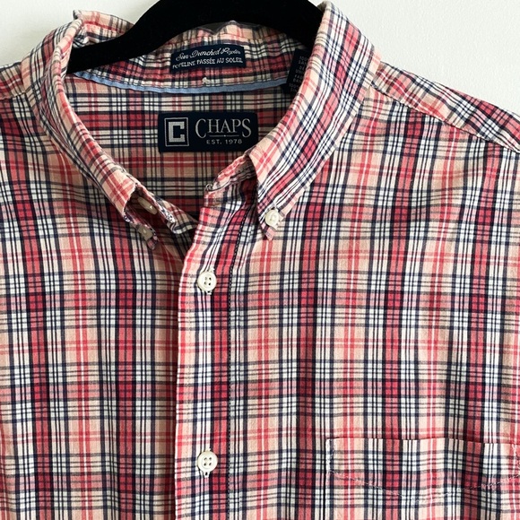 Chaps Sun Drenched Poplin Men’s 100% Cotton Button Down Shirt, Size XL - Picture 3 of 6
